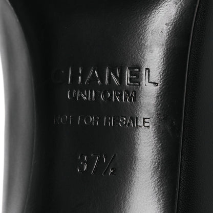 Chanel Lambskin Grosgrain Cap Toe CC Pumps 37.5 Black 8 of 14