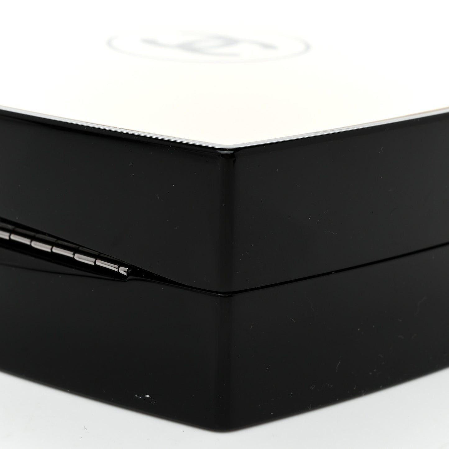 Plexiglass Compact Box Clutch Black Ivory