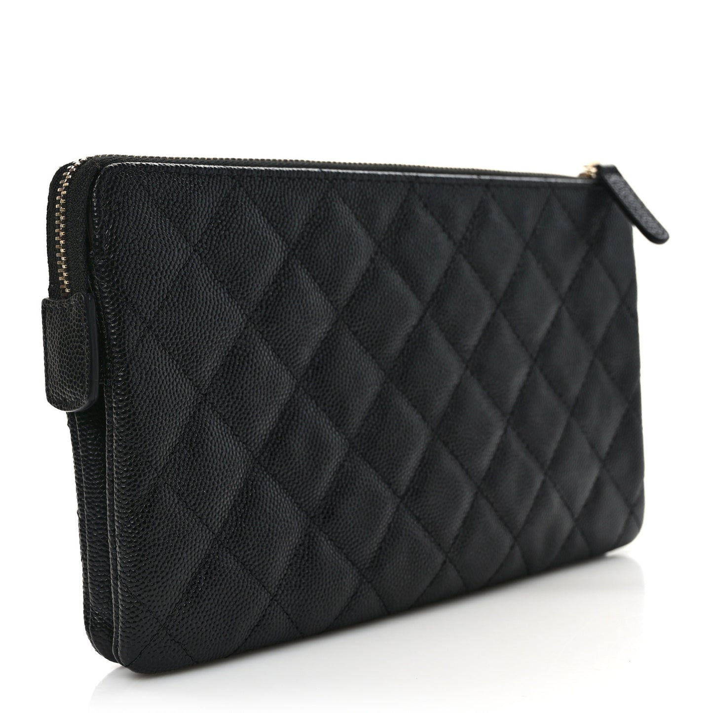 Caviar Quilted Small Zipped Pouch Black