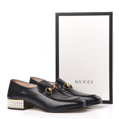 Gucci Goatskin Crystal Womens Horsebit Loafers 40 Black 10 of 10
