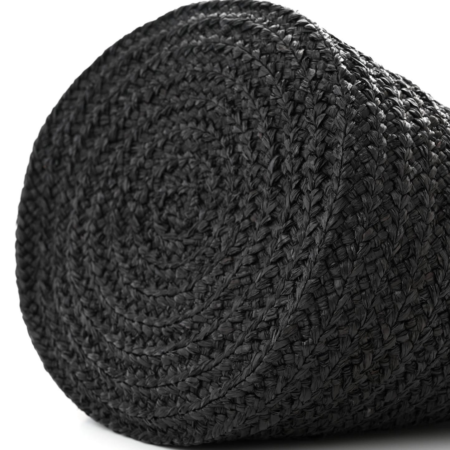 Raffia Medium Panier Bag Black