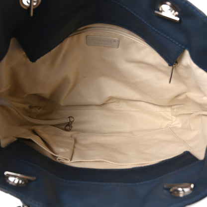 Chanel Calfskin Quilted In The Business North South Tote  Blue 5 of 10