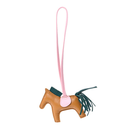 Hermes Milo Lambskin Grigri Rodeo Horse Bag Charm PM Sesame Malachite Rose Sakura 1 of 5