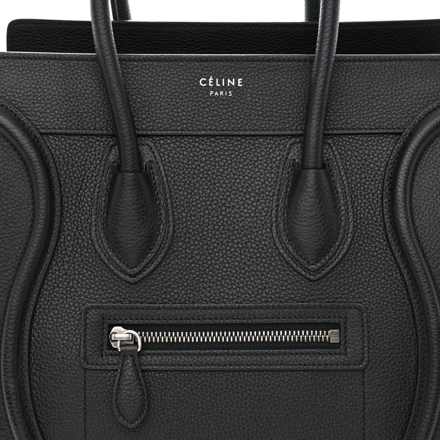 Drummed Calfskin Micro Luggage Black