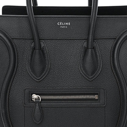 Celine Drummed Calfskin Micro Luggage Black 8 of 13