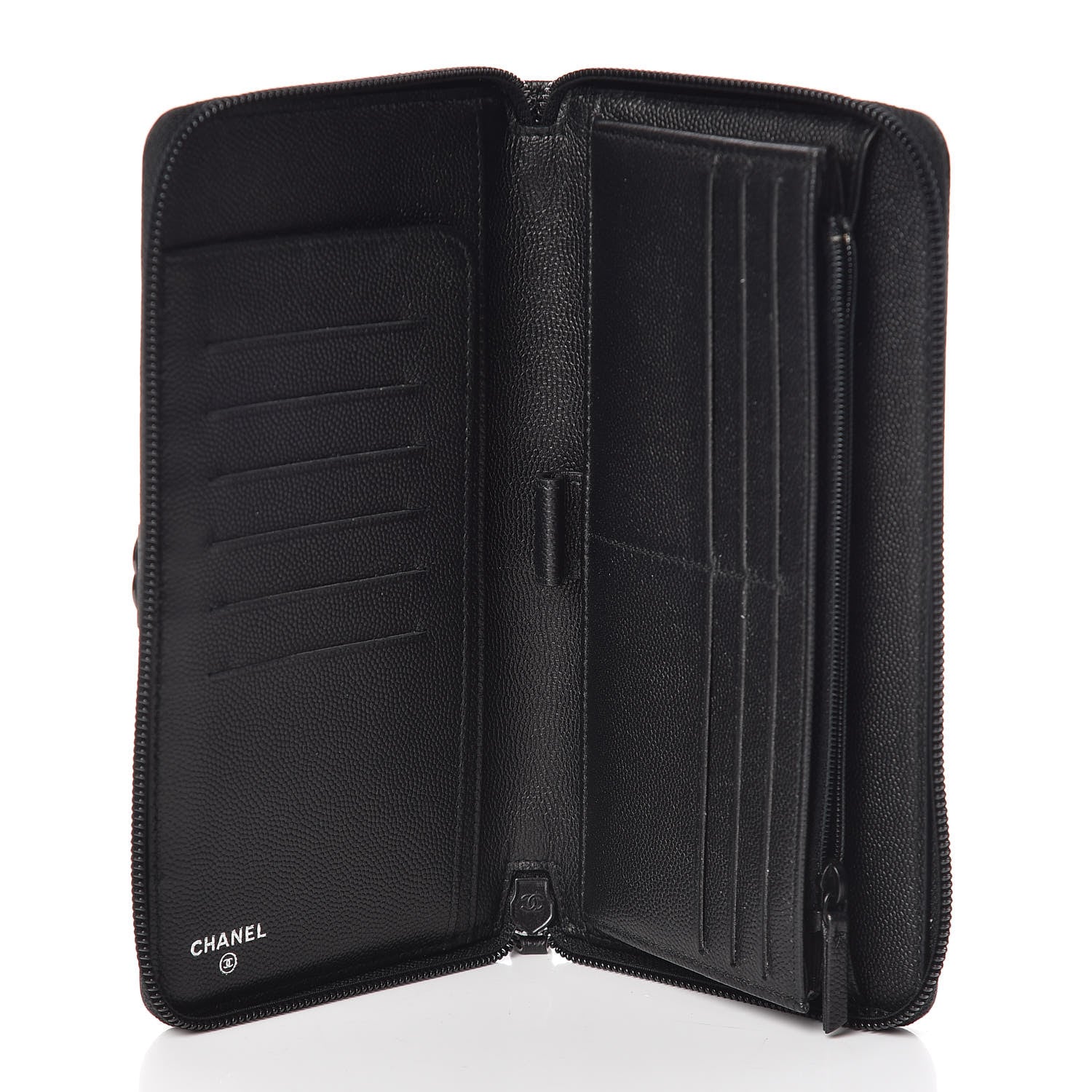 Chanel Caviar Quilted Boy Zip Around Organizer Wallet So Black 5 of 9