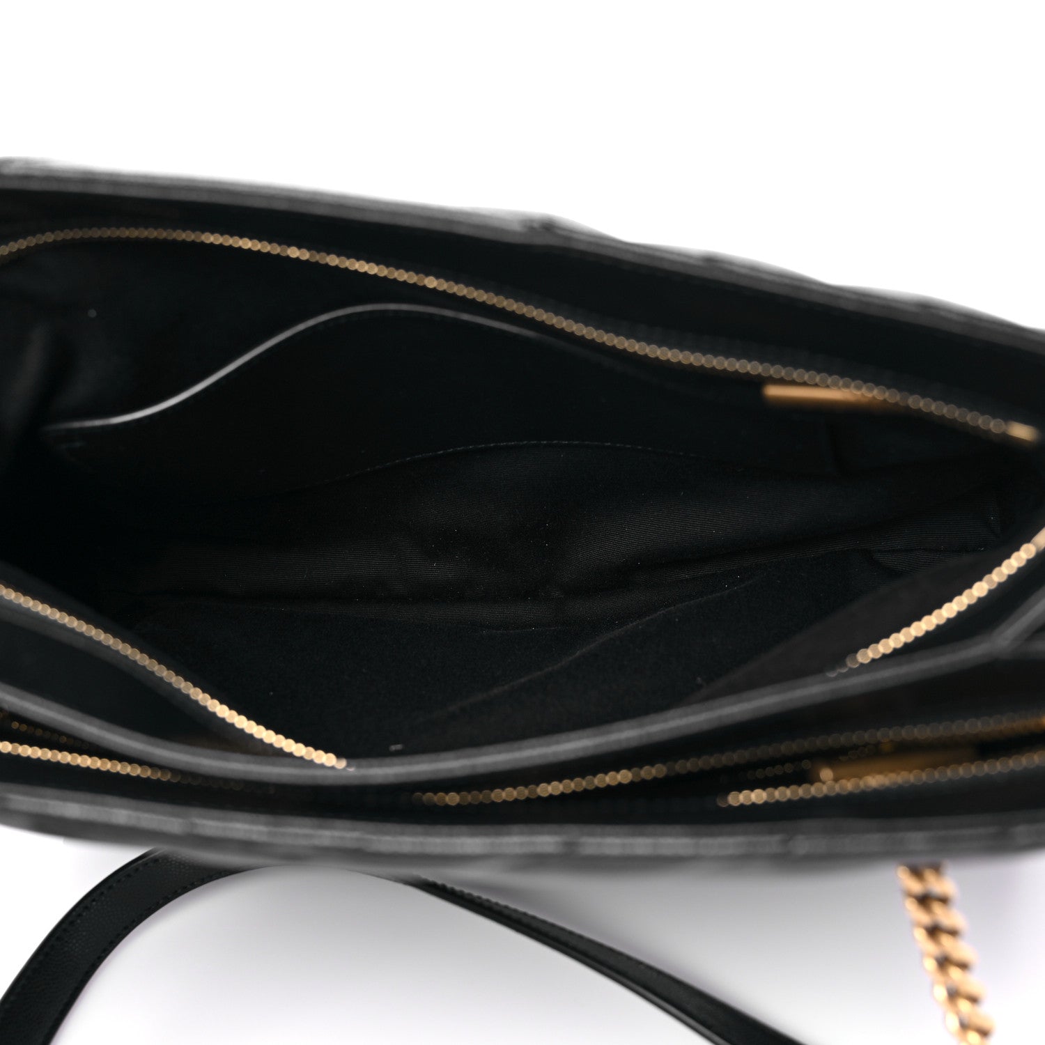 Saint Laurent Grain De Poudre Matelasse Chevron Tribeca Shopping Bag Black 6 of 10