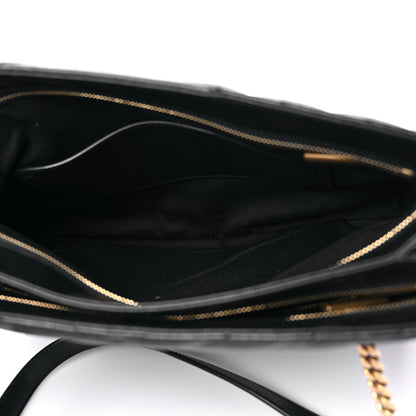 Saint Laurent Grain De Poudre Matelasse Chevron Tribeca Shopping Bag Black 6 of 10