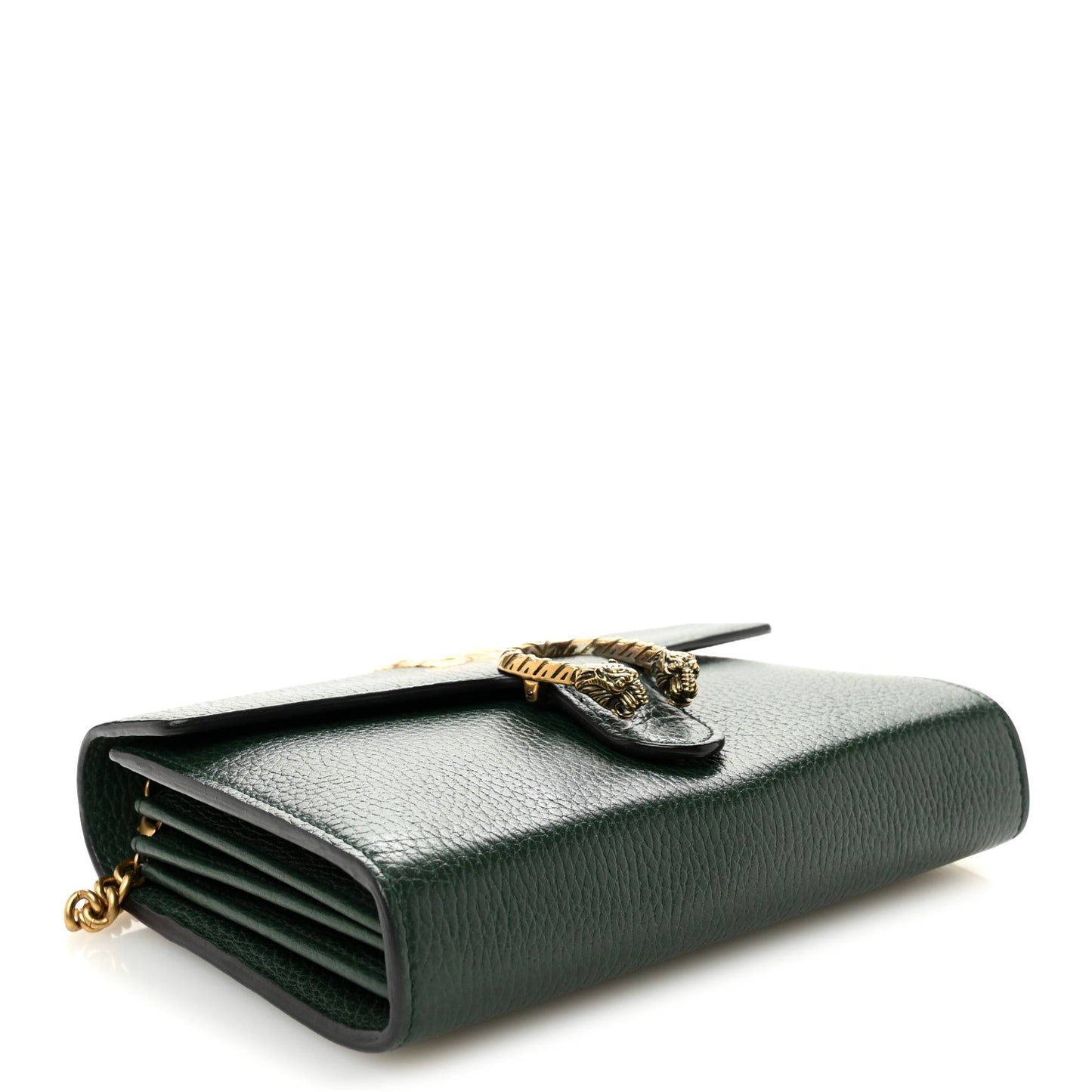 Calfskin Garden Dionysus Chain Wallet Emerald