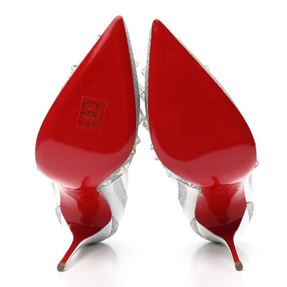 Christian Louboutin Lurex Metallic Specchio Studded Wonder 120 Pumps 39 Silver 5 of 7