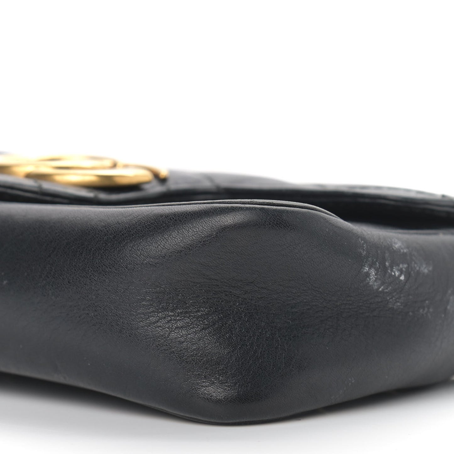 Calfskin Matelasse Super Mini GG Marmont Shoulder Bag Black