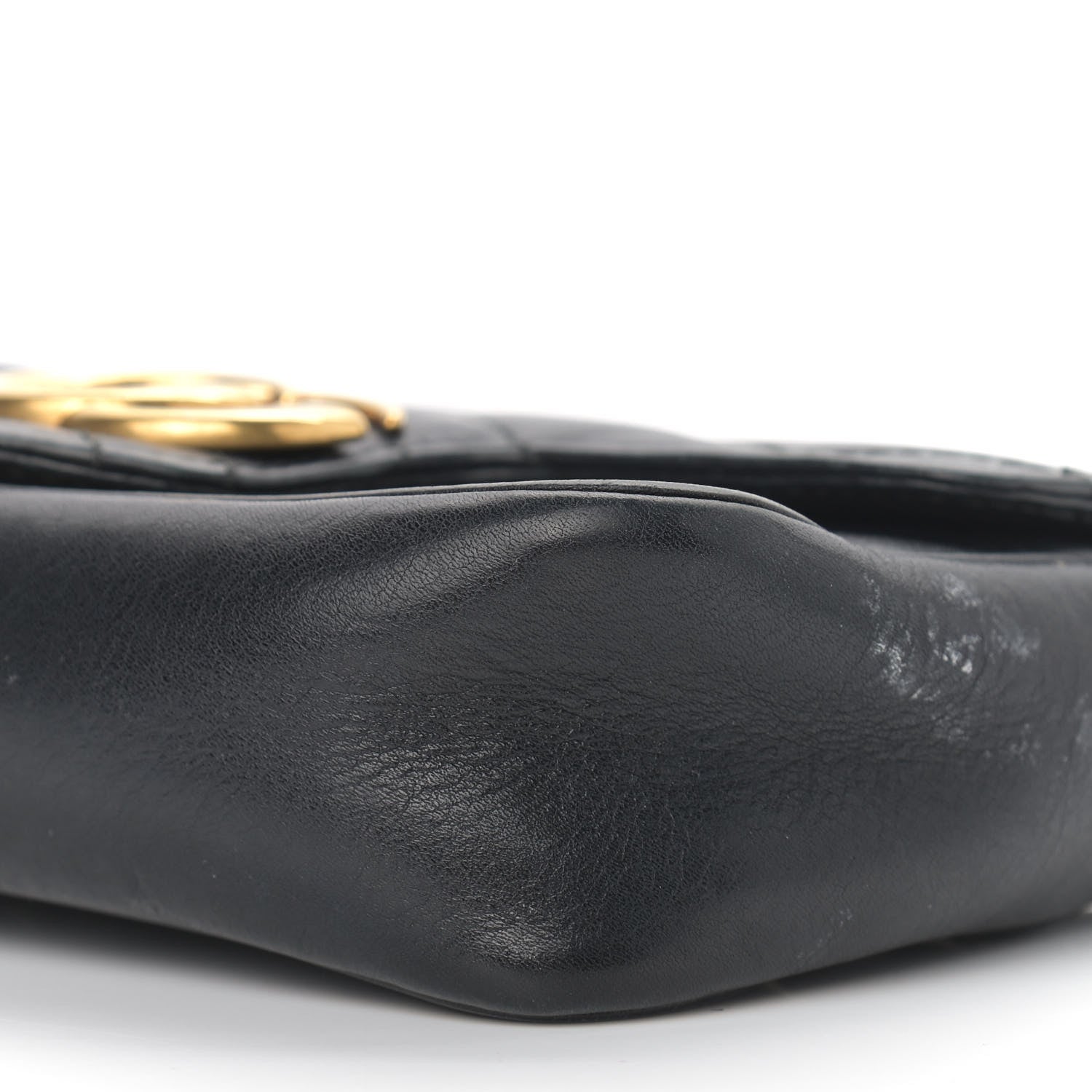 Gucci Calfskin Matelasse Super Mini GG Marmont Shoulder Bag Black 9 of 16