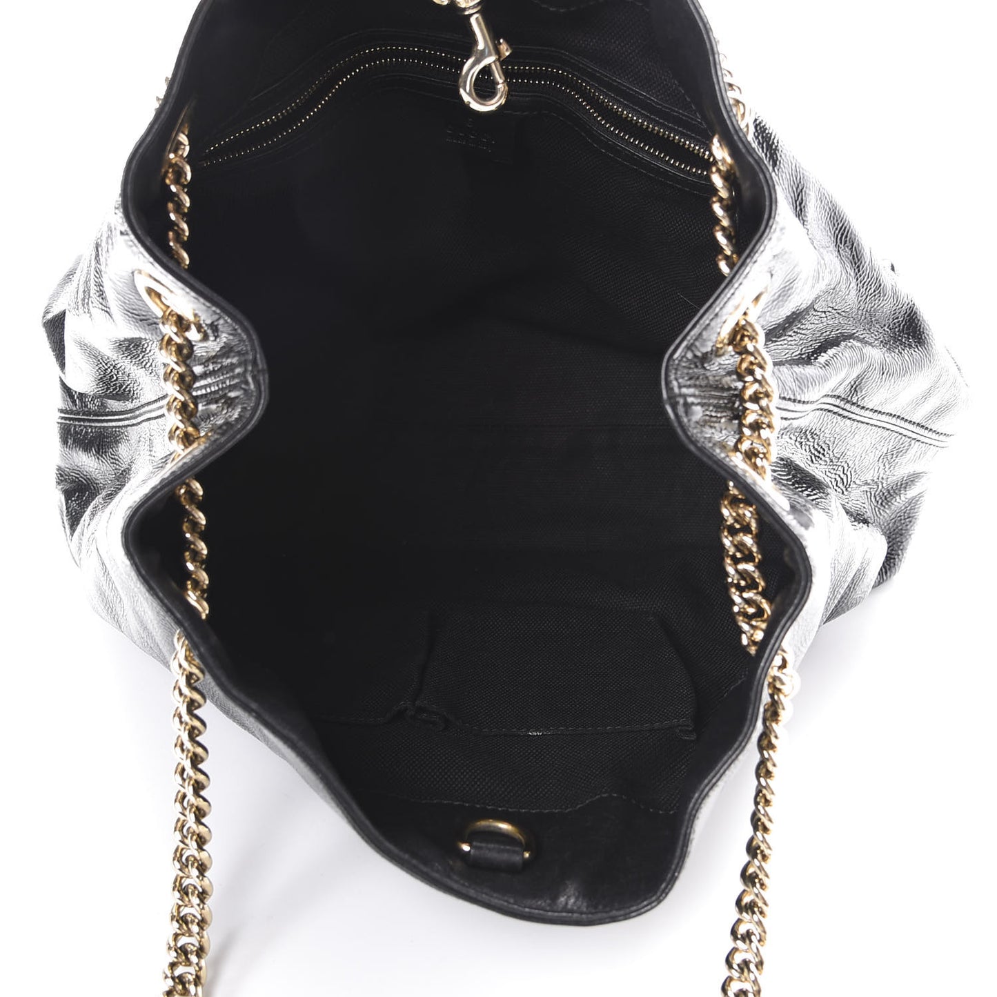 Patent Medium Soho Chain Shoulder Bag Black