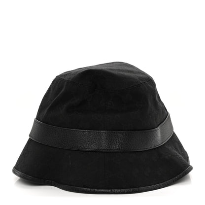 Gucci Monogram Textured Dollar Calfskin GG Jago Bucket Hat XL Black 7 of 16