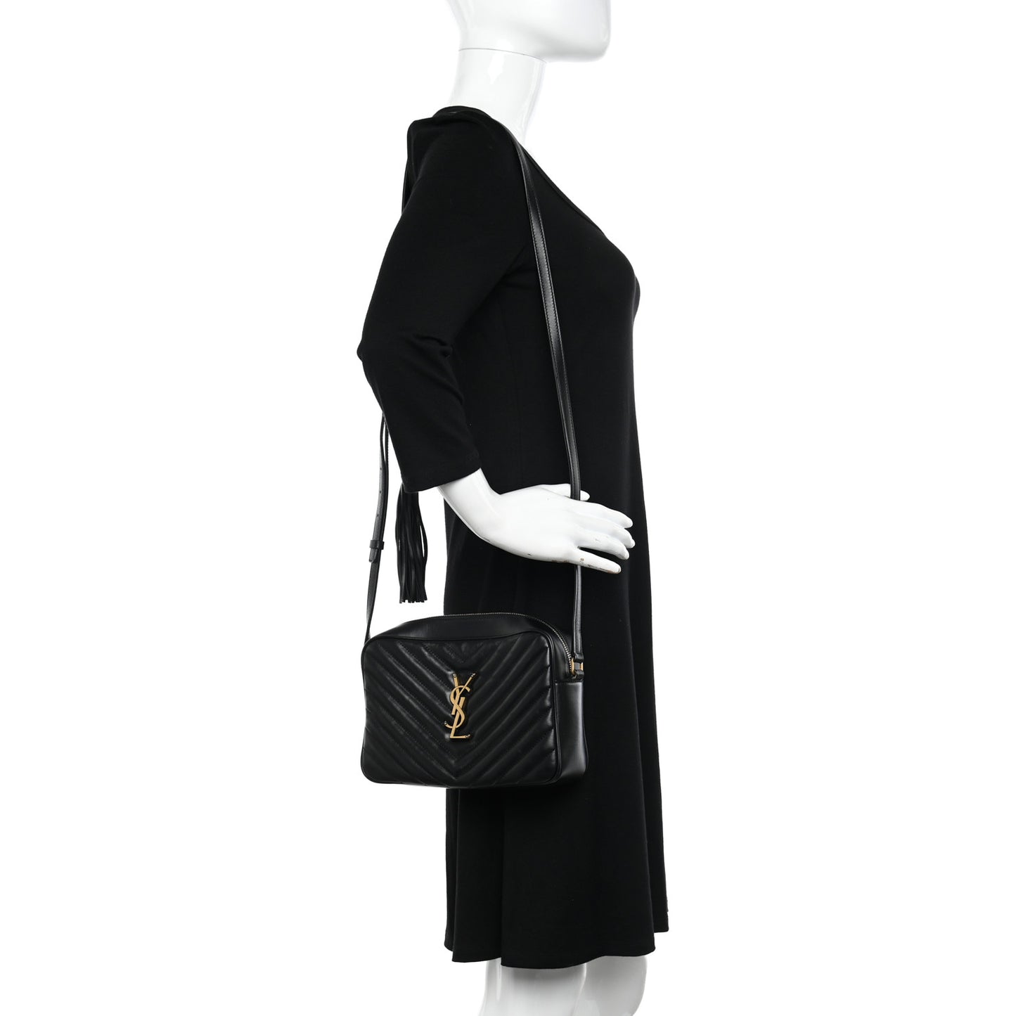 Calfskin Matelasse Monogram Lou Camera Bag Black