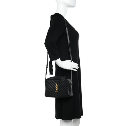 Saint Laurent Calfskin Matelasse Monogram Lou Camera Bag Black 2 of 14