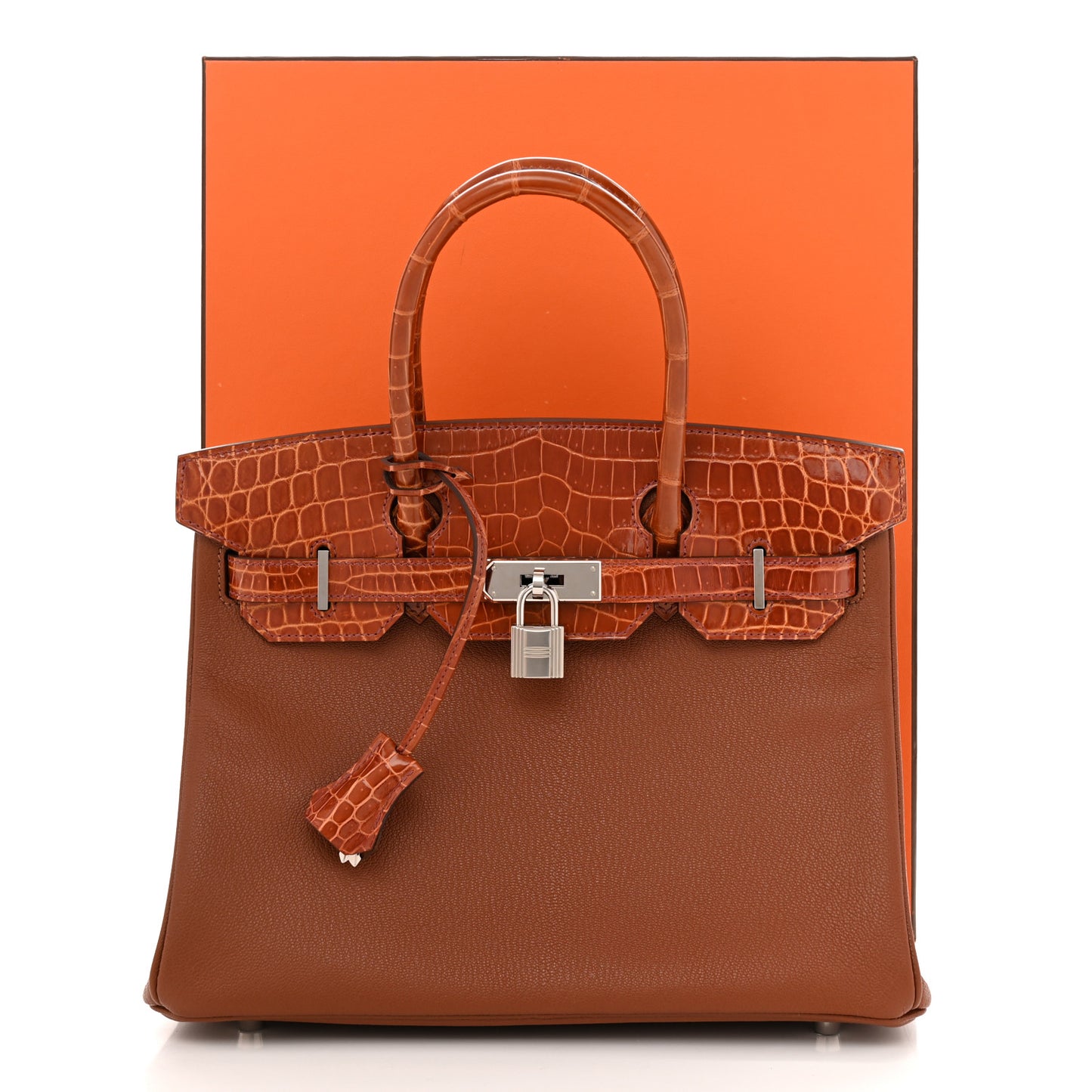 Chevre Mysore Shiny Niloticus Crocodile Birkin Touch 30 Noisette Etrusque
