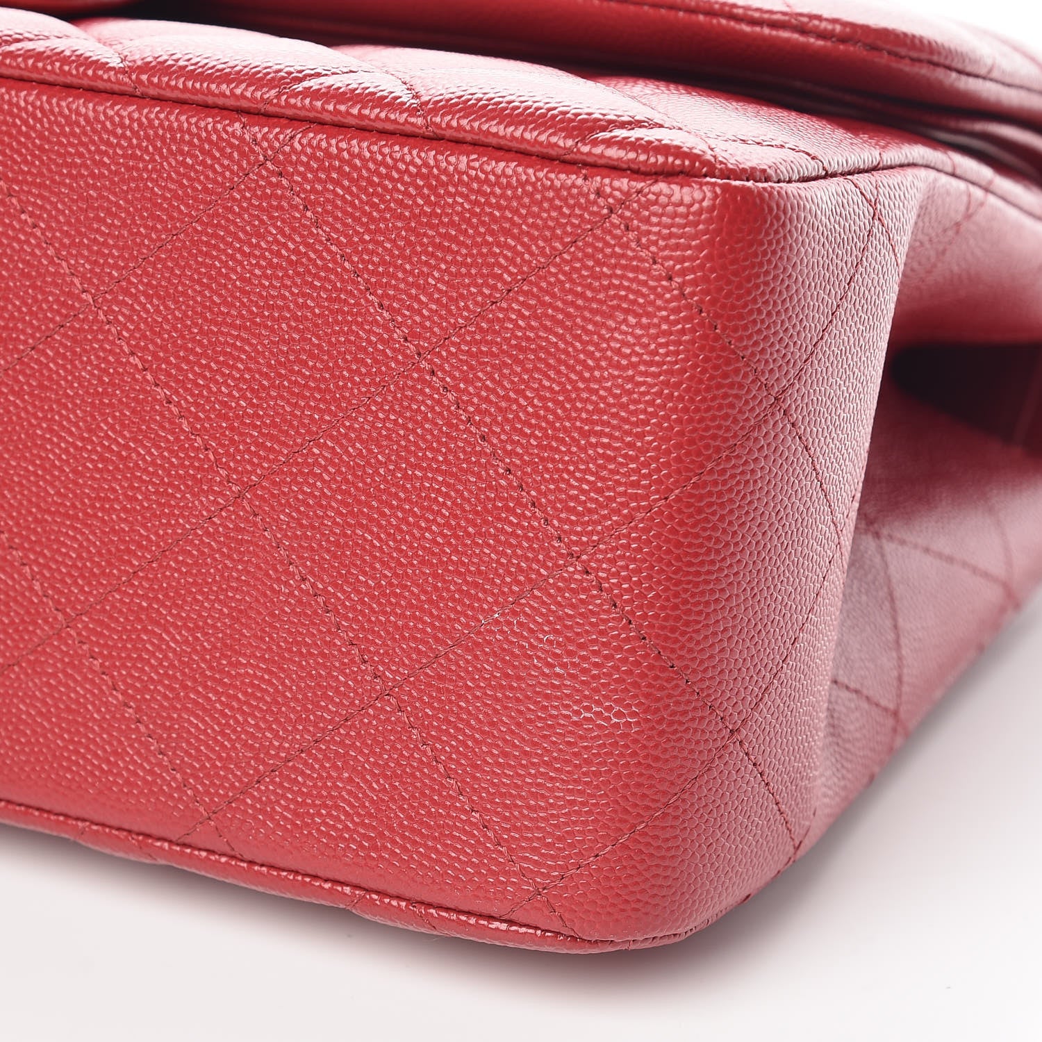 Chanel Caviar Quilted Jumbo Double Flap Red 10 of 11