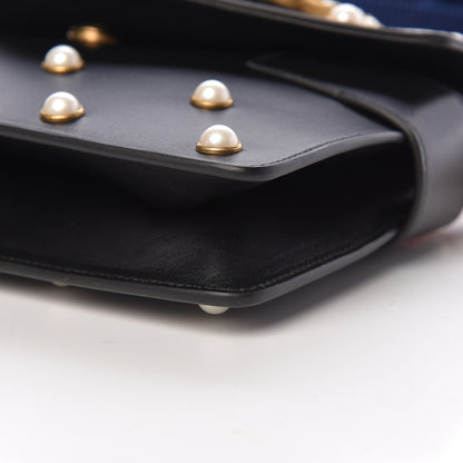 Gucci Nappa Pearl Studded Mini Queen Margaret Broadway Shoulder Bag Black 11 of 14