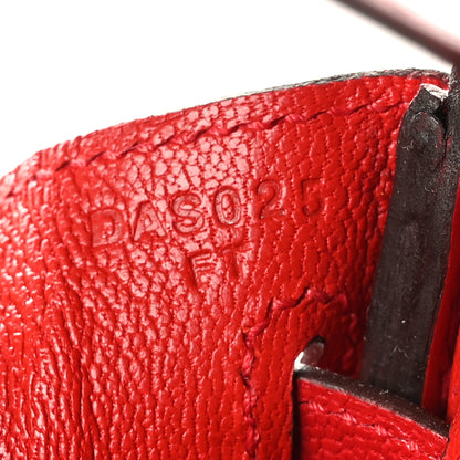 Hermes Chevre Mysore Horseshoe Birkin 25 Rouge Casaque Prune Rouge Casaque Capucine 7 of 12