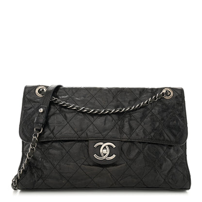 Chanel Crumpled Grained Calfskin Jumbo CC Crave Flap Dark Brown 1 of 15
