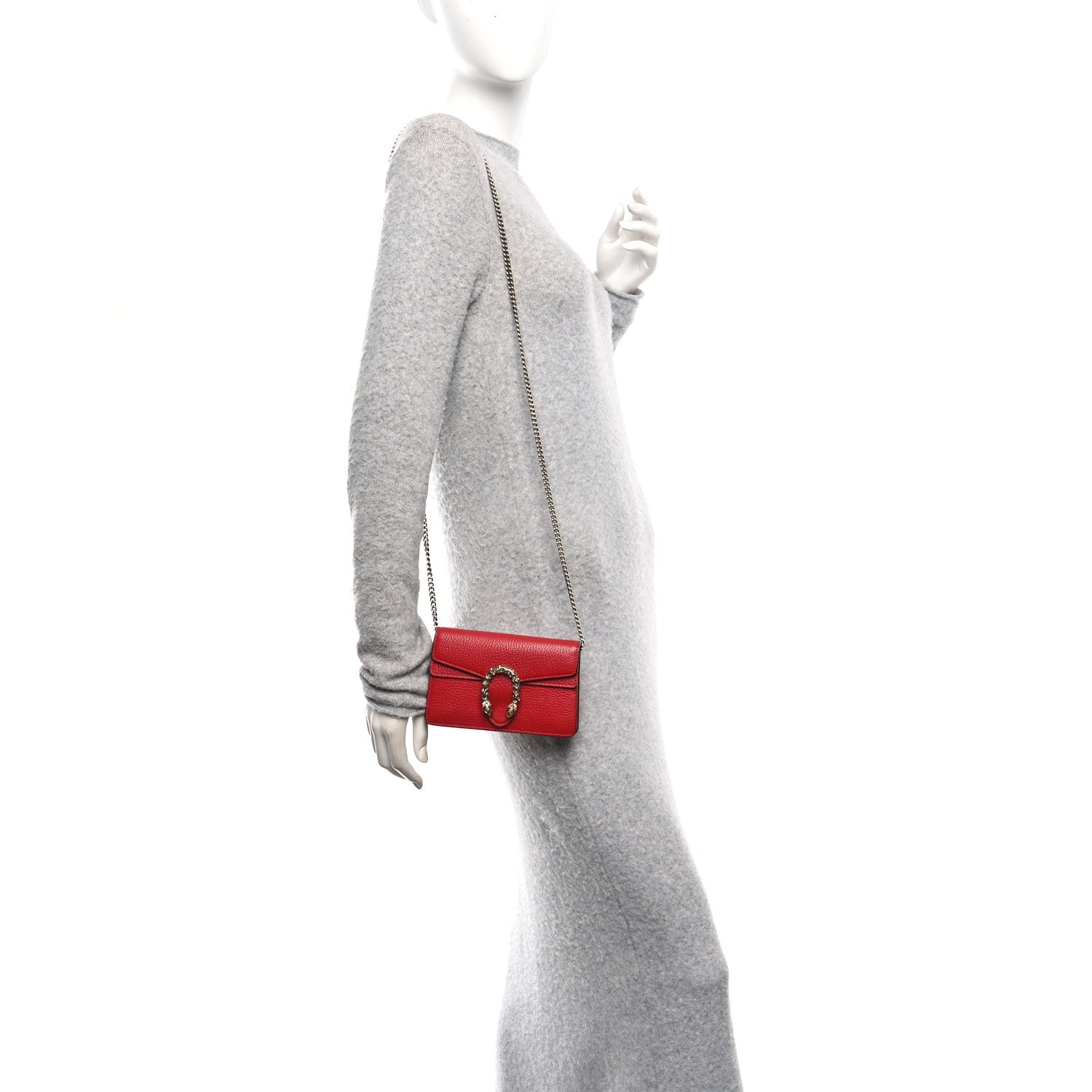 Gucci Calfskin Super Mini Dionysus Shoulder Bag Hibiscus Red 2 of 15