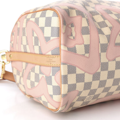 Louis Vuitton Damier Azur Tahitienne Speedy Bandouliere 30 Rose Ballerine 7 of 10
