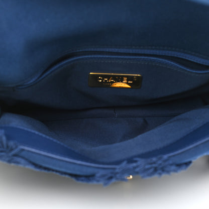 Chanel Cotton Canvas Quilted Medium Chanel 19 Flap Navy Blue 5 of 11