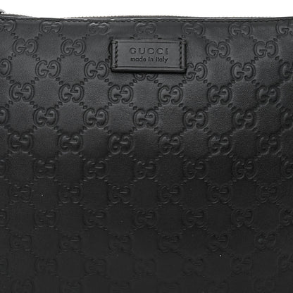Gucci Guccissima Medium Flat Messenger Bag Black 8 of 16