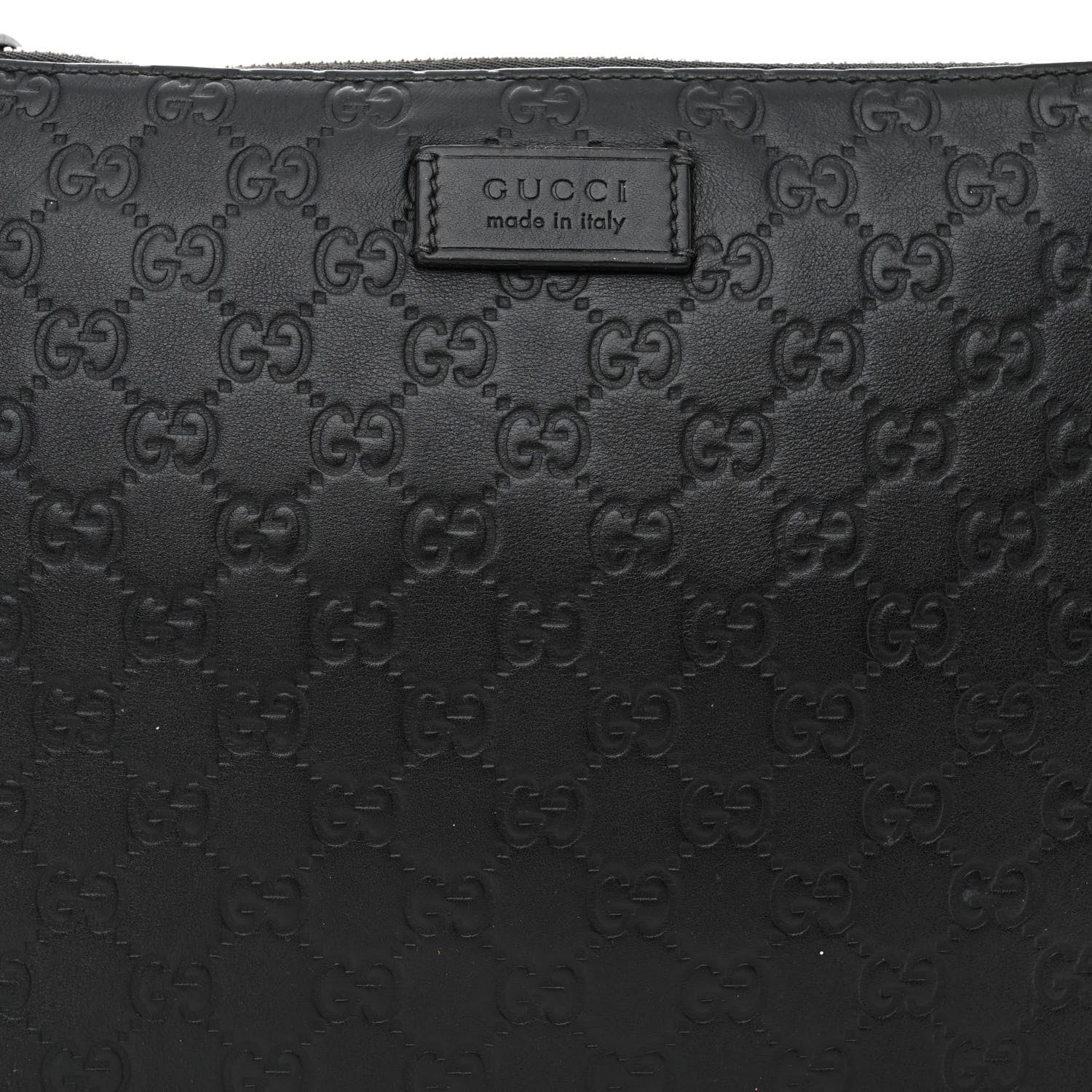Gucci Guccissima Medium Flat Messenger Bag Black 8 of 16