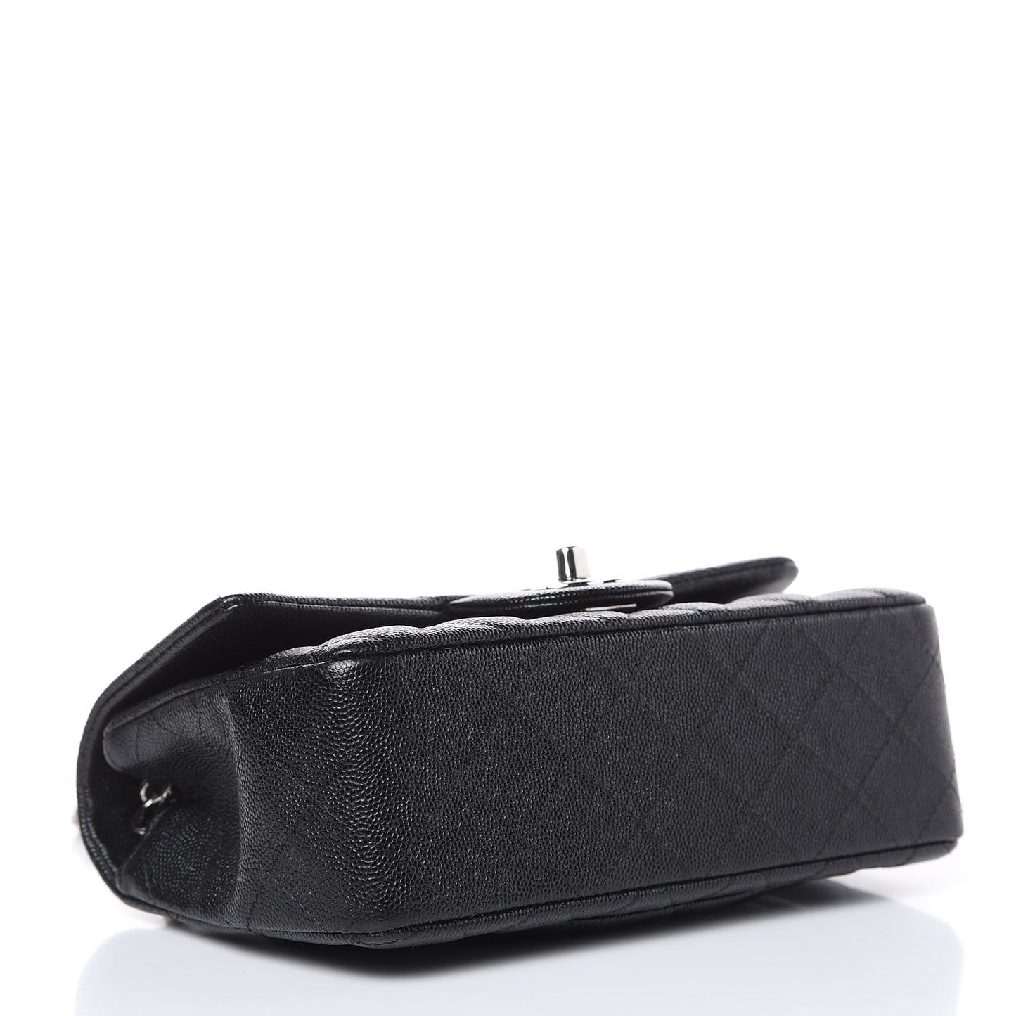 Iridescent Caviar Quilted Mini Rectangular Flap Black