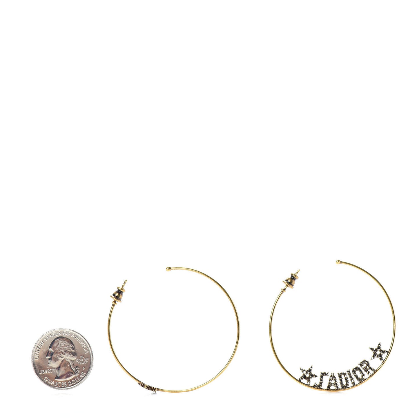 Metal Crystal J'Adior Hoop Earrings Aged Gold