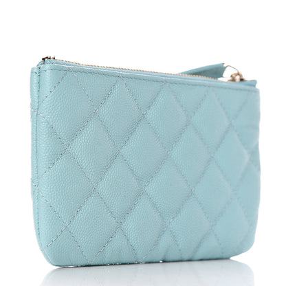 Chanel Caviar Quilted Small Cosmetic Case Light Blue 3 of 8