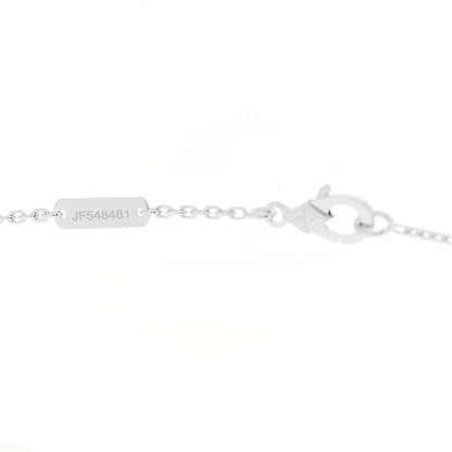 Van Cleef & Arpels 18K White Rose Gold Diamond Guilloche Vintage Alhambra Pendant Necklace 5 of 6