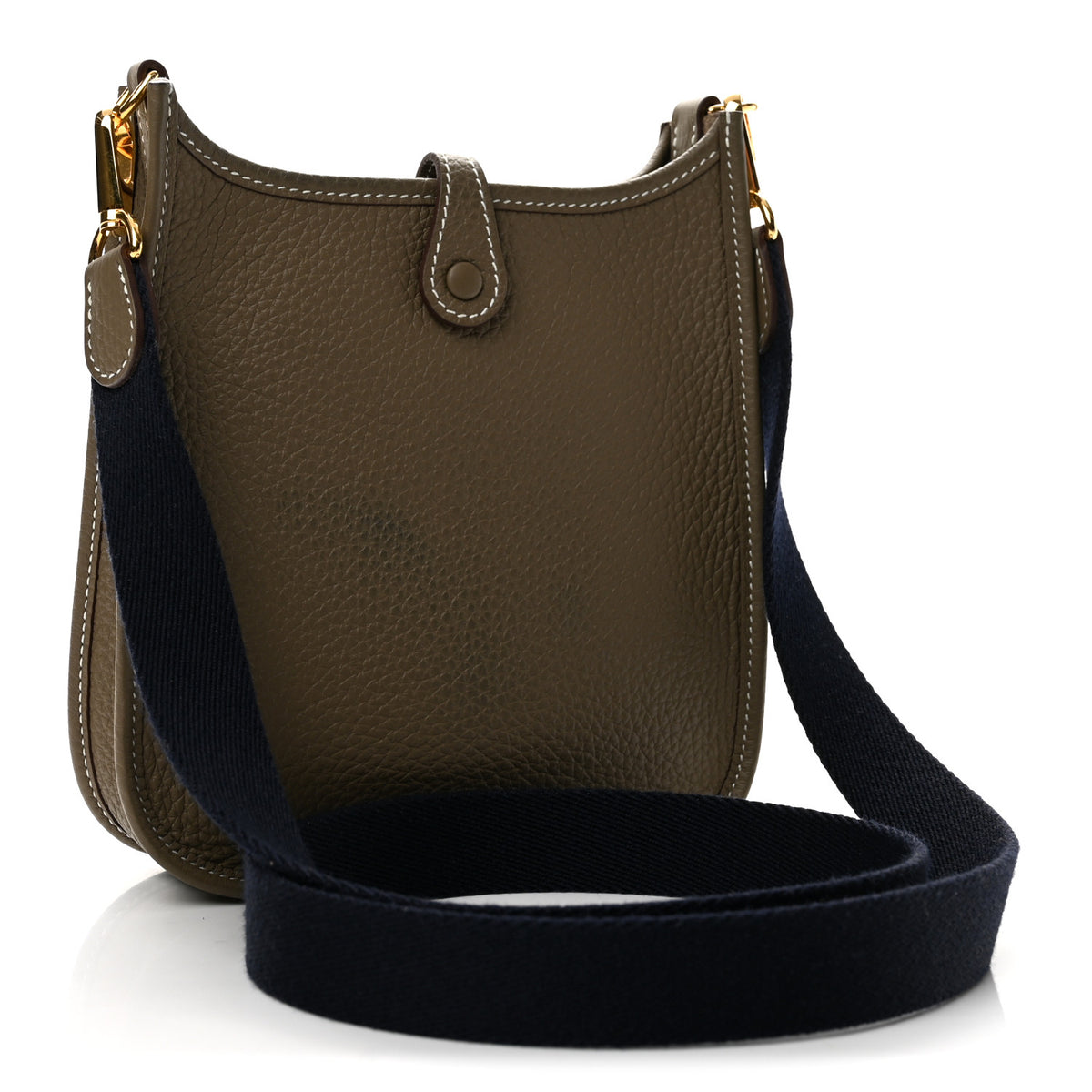 Hermes Taurillon Clemence Amazone Evelyne TPM Etoupe Bleu Indigo 2 of 11