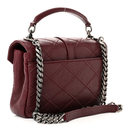 Saint Laurent Calfskin Matelasse Diamond Quilted Monogram Medium College Bag Bordeaux 3 of 10