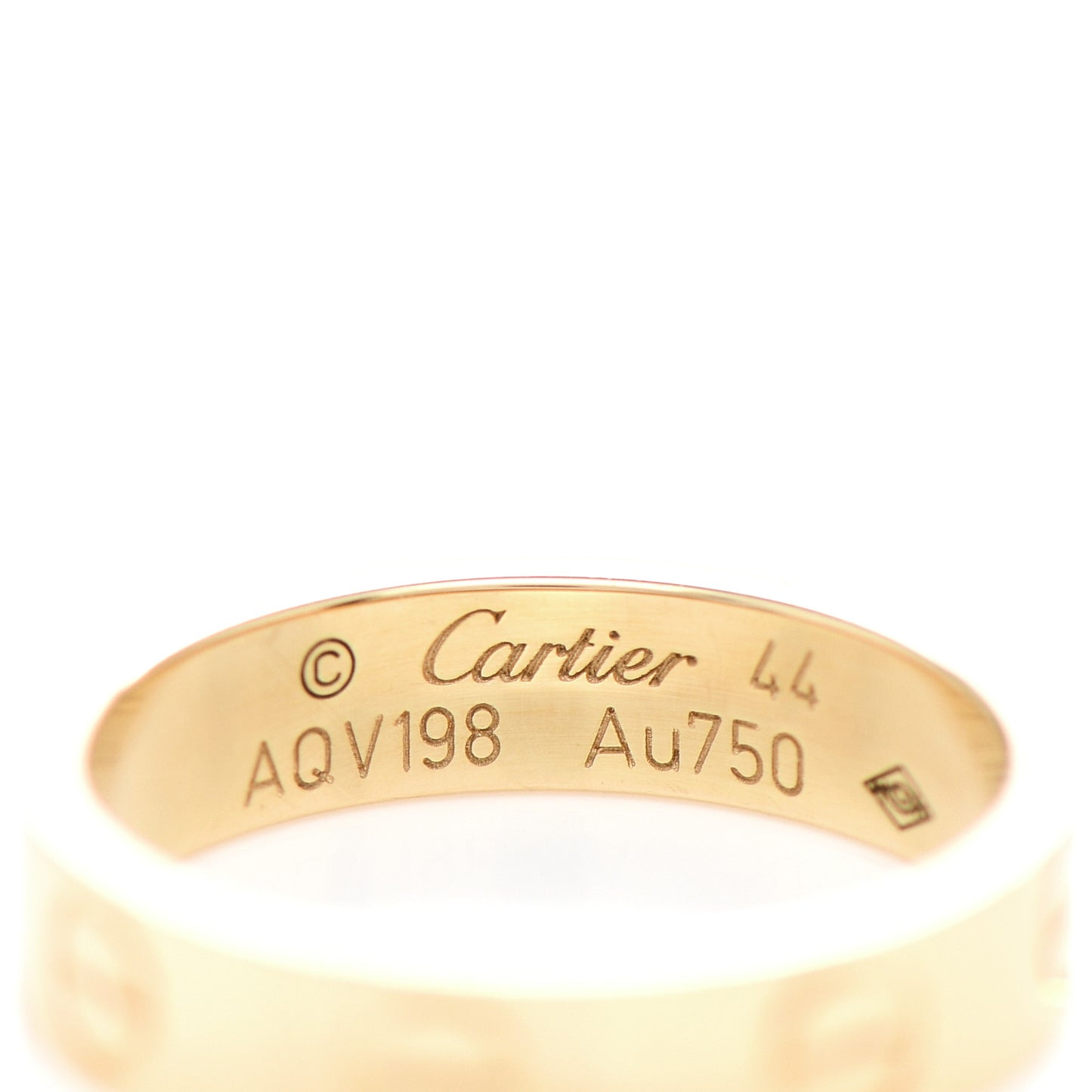 18K Yellow Gold 3.5mm LOVE Wedding Band Ring 44 3