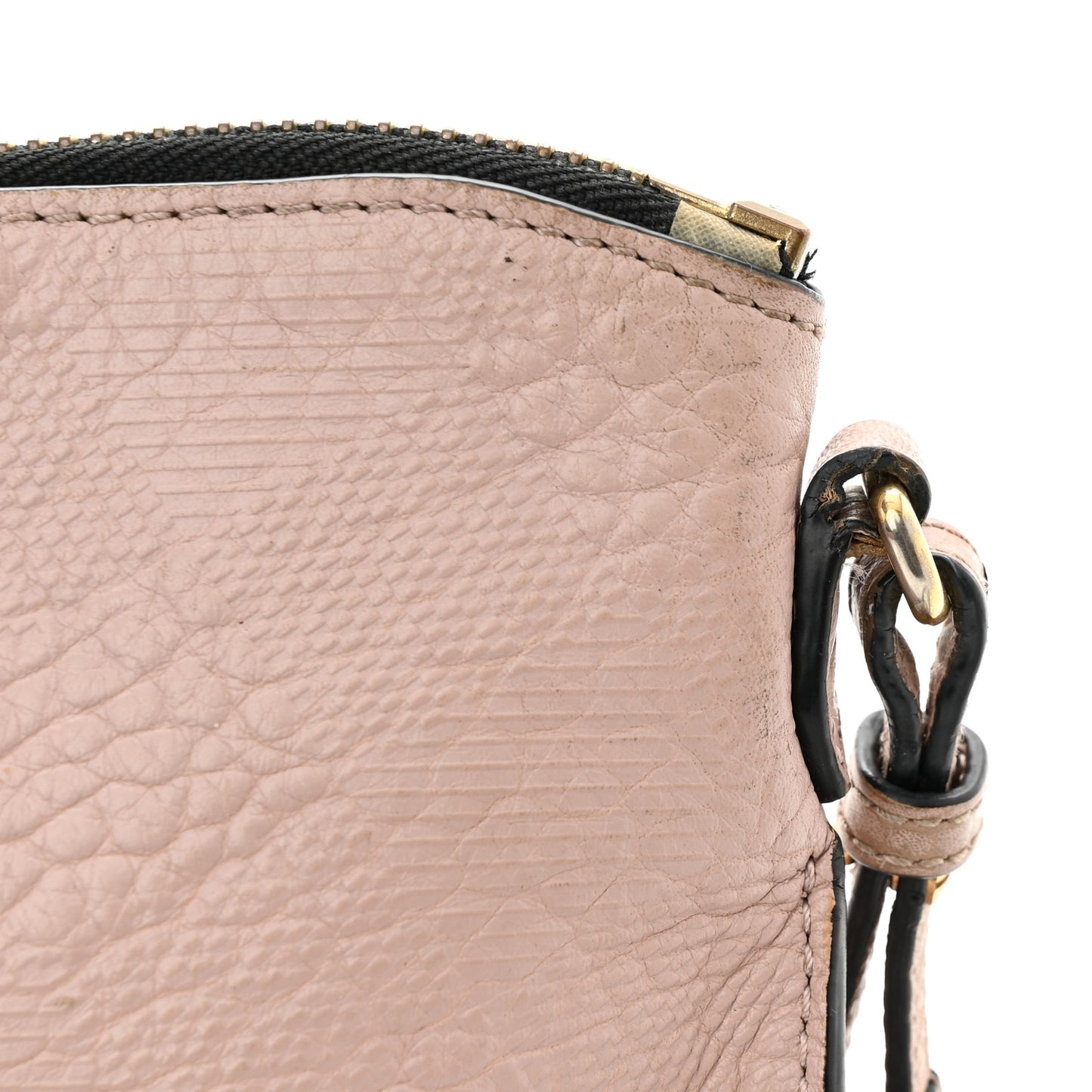 Signature Grain Calfskin Check Embossed Peyton Crossbody Clutch Bag Pale Orchid