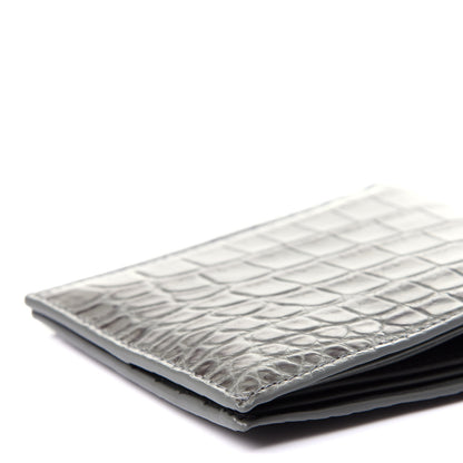 Bottega Veneta Crocodile Bi-Fold Wallet Grey 8 of 10