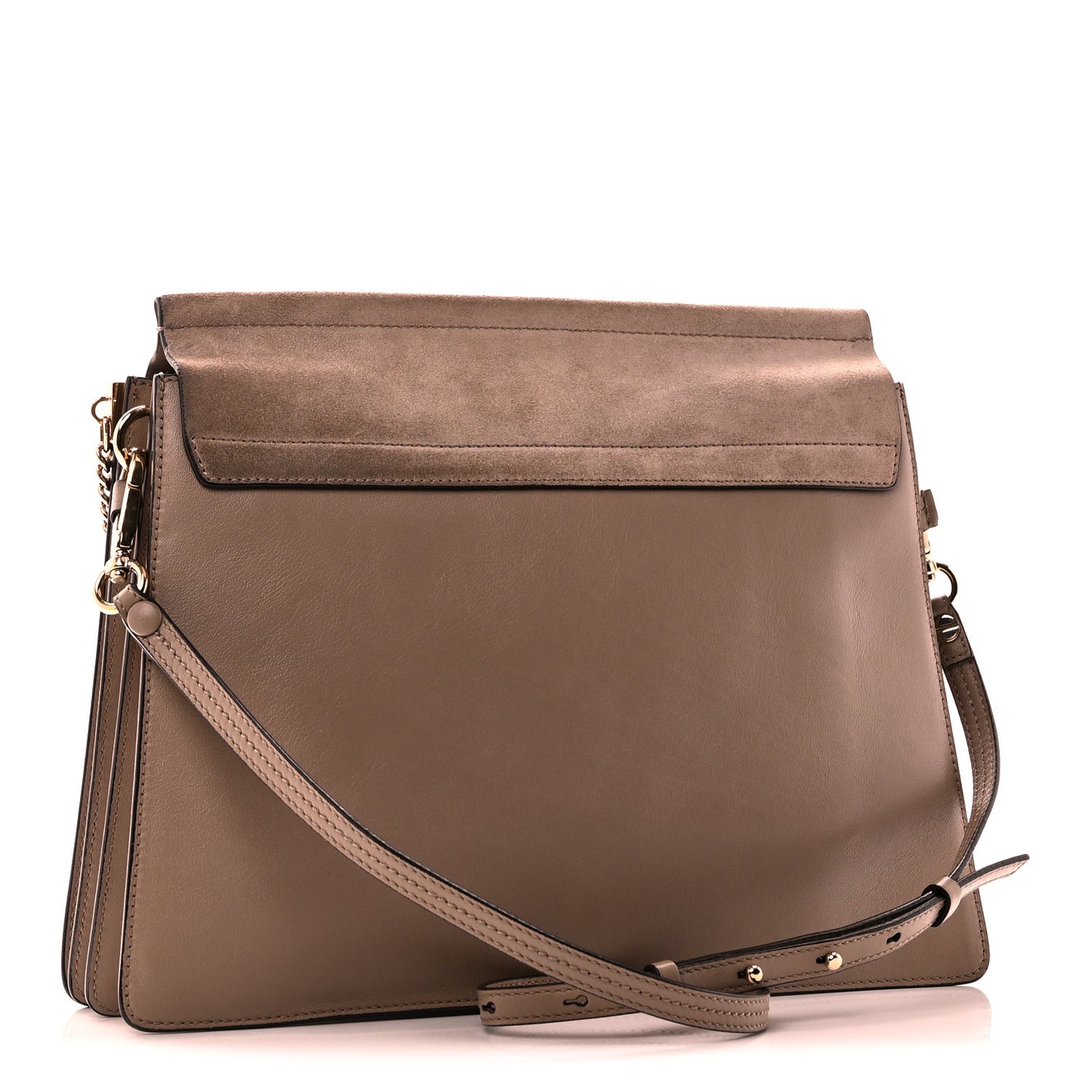 Calfskin Suede Medium Faye Shoulder Bag Motty Grey