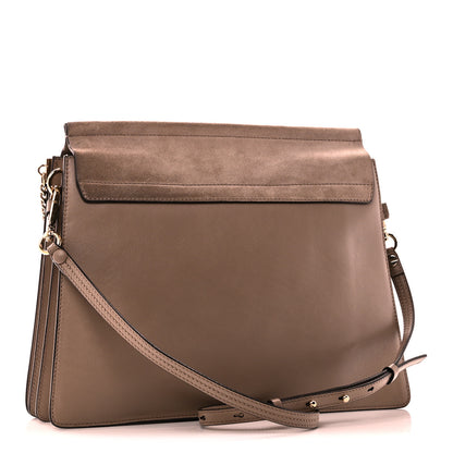 Chloe Calfskin Suede Medium Faye Shoulder Bag Motty Grey 3 of 9