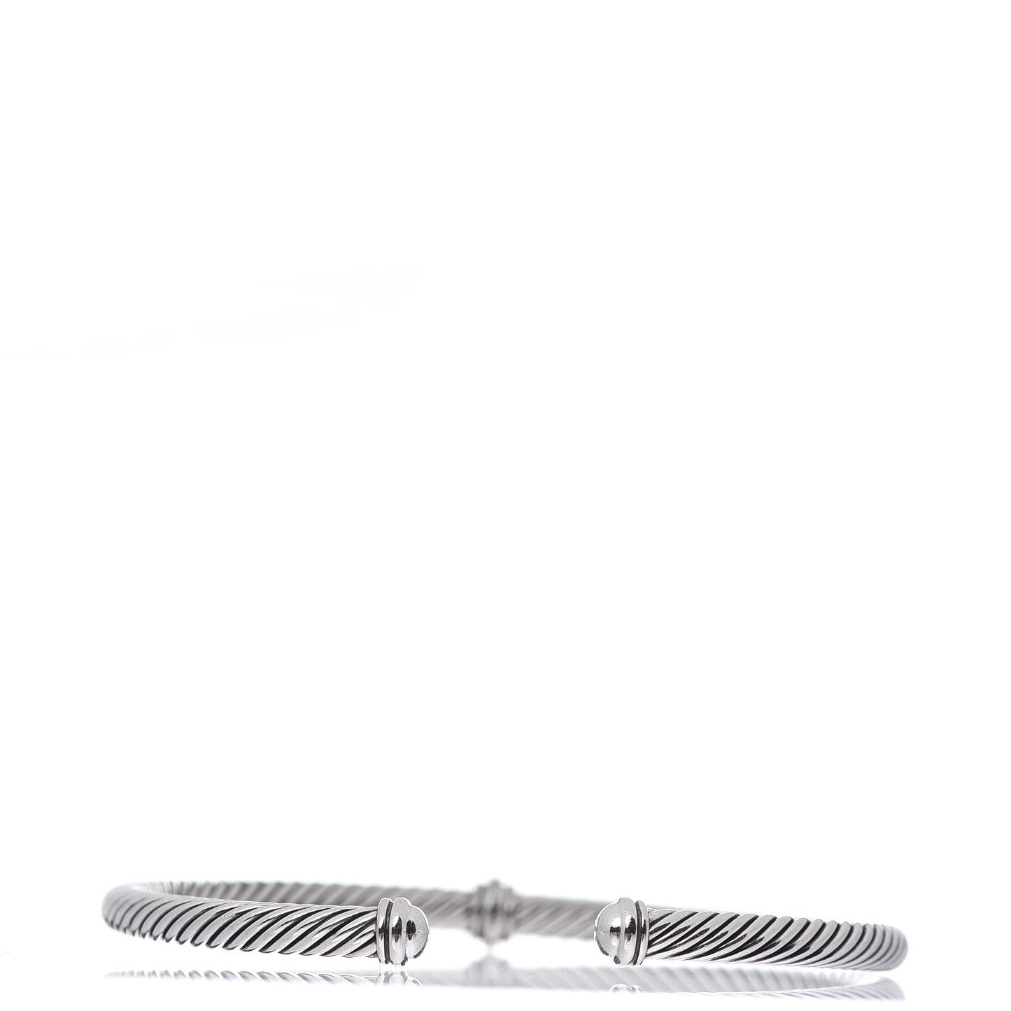 Sterling Silver Diamond 4mm Cable Classics Center Station Bracelet