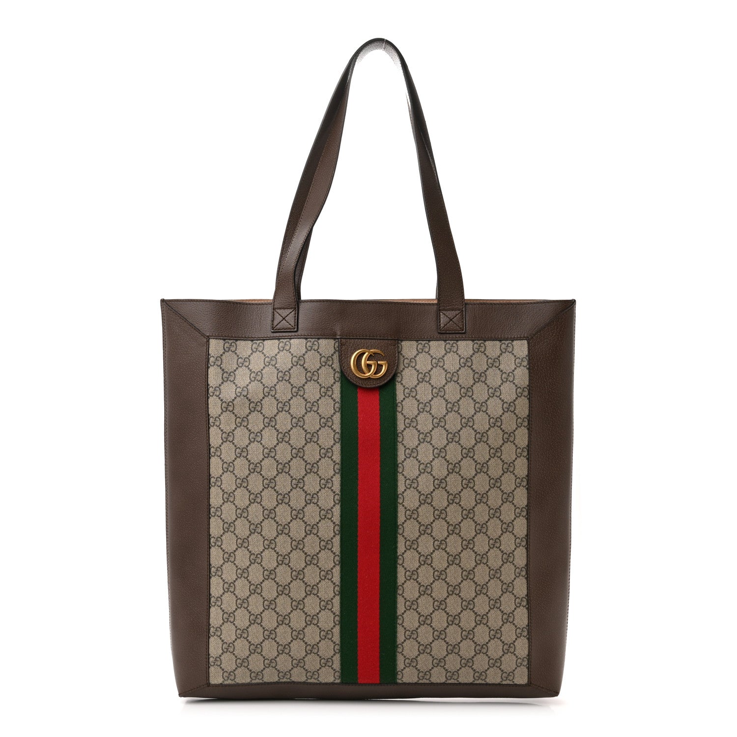 Gucci GG Supreme Monogram Web Large Ophidia Vertical Shopping Tote Brown 3 of 13