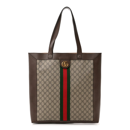 Gucci GG Supreme Monogram Web Large Ophidia Vertical Shopping Tote Brown 3 of 13