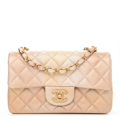 Chanel Metallic Goatskin Quilted Mini Rectangular Flap Gold 1 of 10