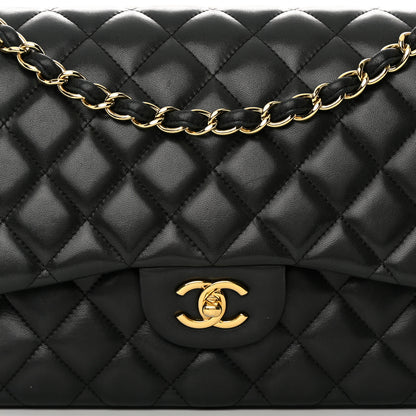 Chanel Lambskin Quilted Jumbo Double Flap Black 8 of 20