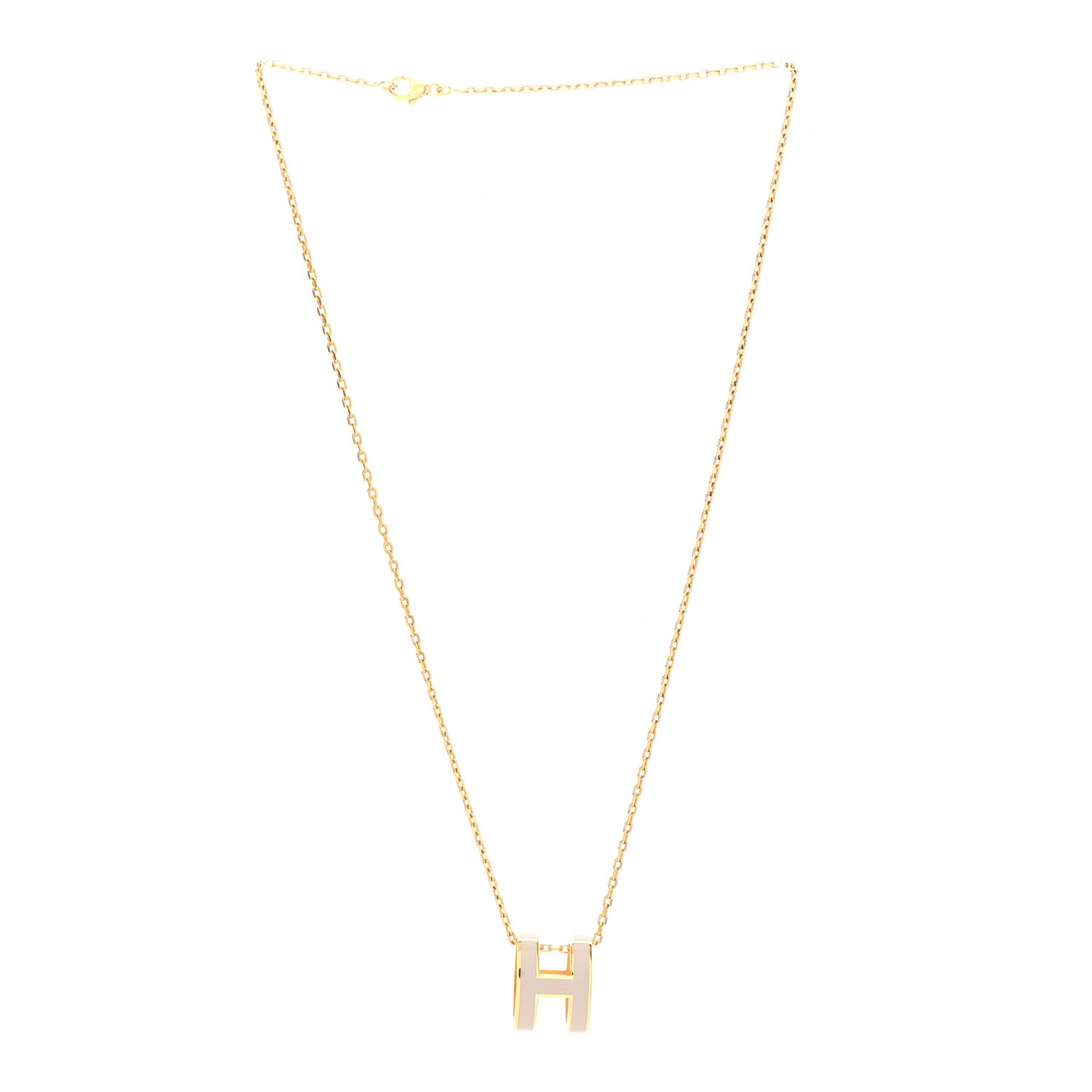 Lacquered Rose Gold Pop H Pendant Necklace Marron Glace