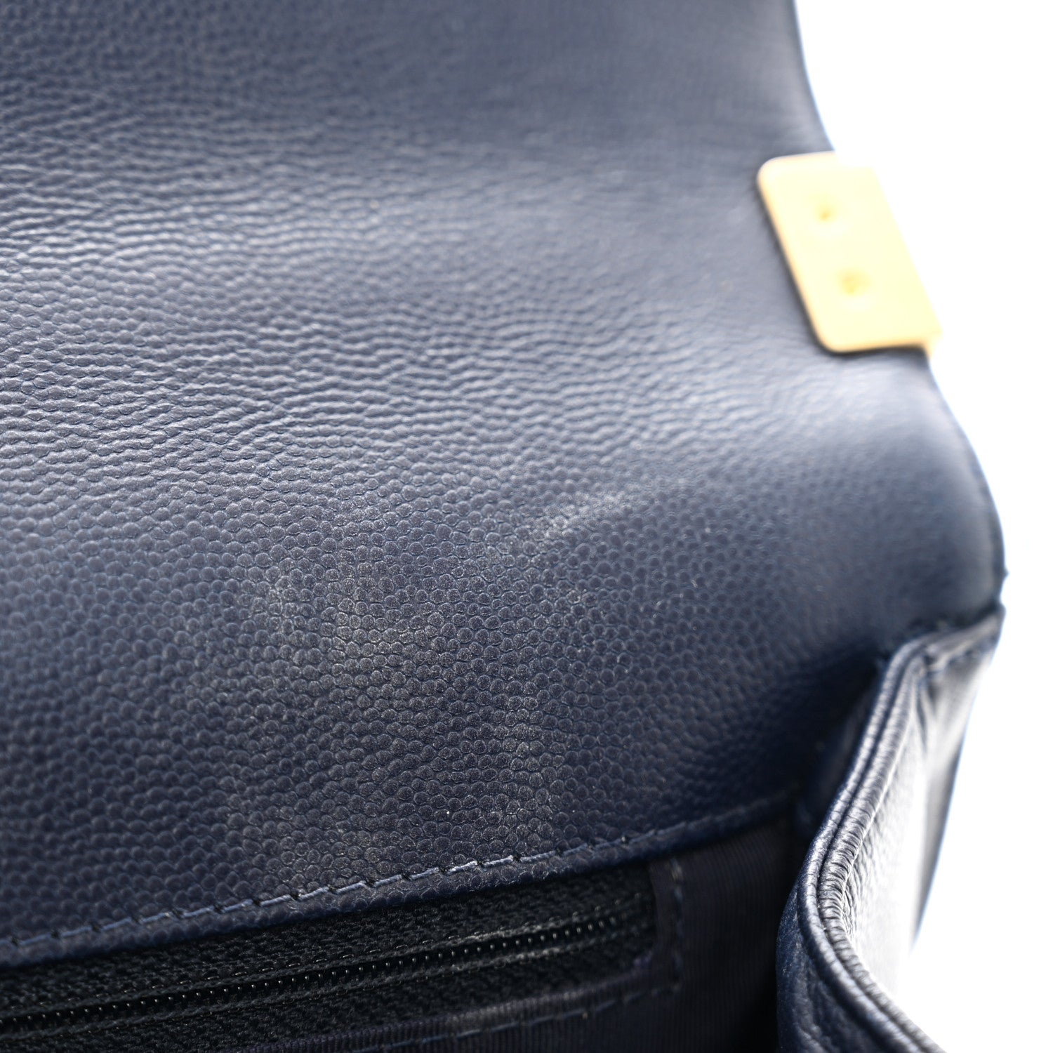 Chanel Caviar Quilted New Medium Boy Flap Dark Navy Blue 11 of 12