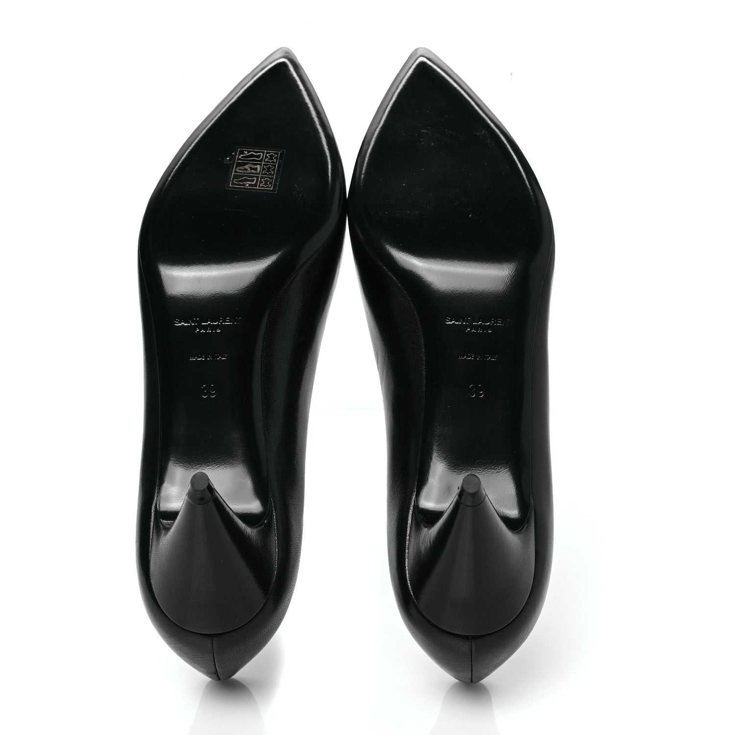 Saint Laurent Calfskin Bow Anais Pumps 39 Black Navy 5 of 9