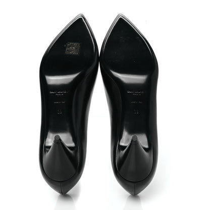 Saint Laurent Calfskin Bow Anais Pumps 39 Black Navy 5 of 9